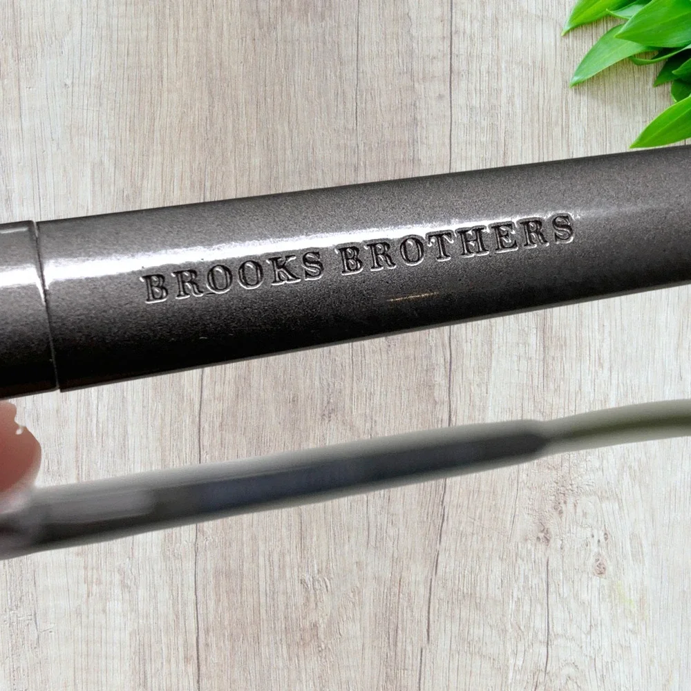 Brooks Brothers BB 199-S Sunglasses Matte Silver Black Oval Italy 1081/48 135